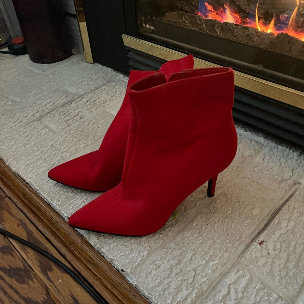BP. Hollywood Red Heeled Booties.